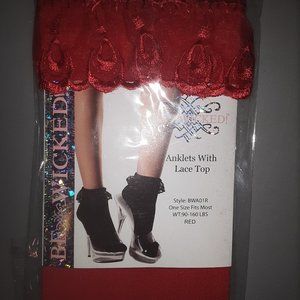 Be Wicked Ankle Socks Red Adult